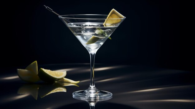 CloseUp of a Martini Glass on a Table