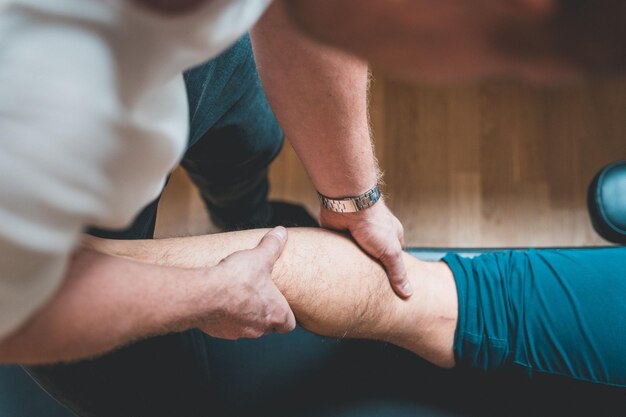 Closeup of a massage therapy