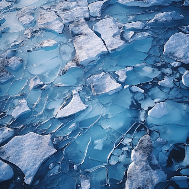 Closeup of a melting ice sheet