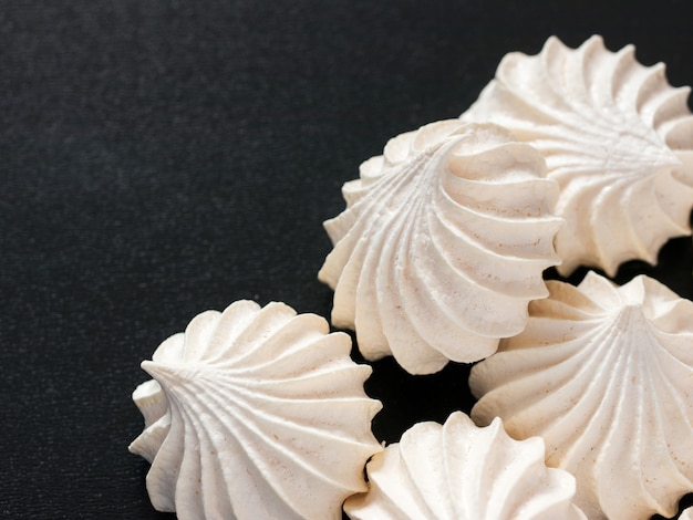 Closeup of meringue cookies