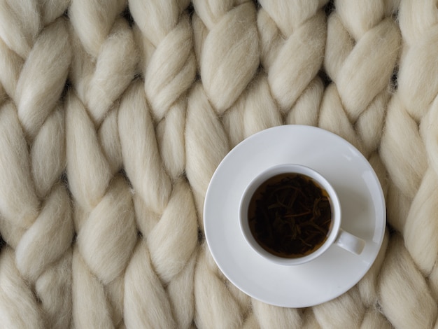 Closeup merino wool blanket