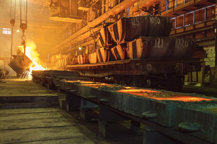 Closeup of a metallurgical production workshop