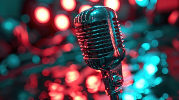 CloseUp of a Microphone on a Table