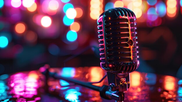 CloseUp of a Microphone on a Table