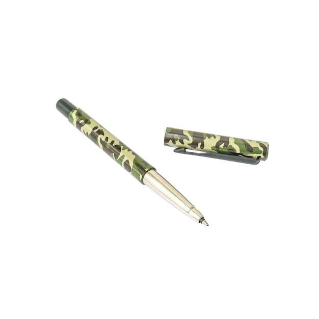 Closeup military pattern pen , beautiful pen isolated on white