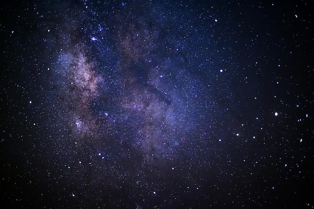 Closeup of Milky way galaxy with stars and space dust in the universe Long exposure photograph with grainxAxA