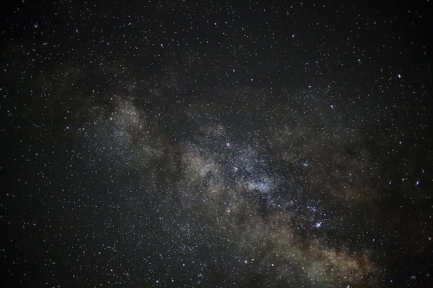 Closeup of Milky way galaxy with stars and space dust in the universe