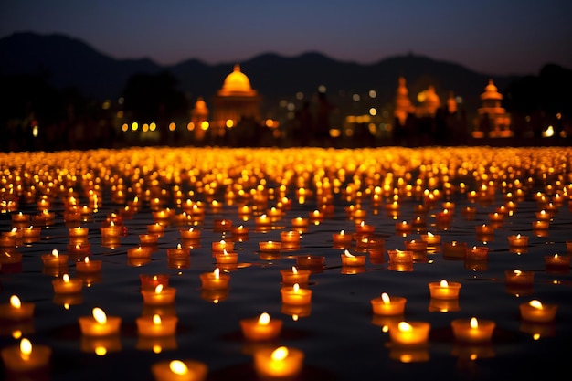 Closeup of millions Diwali lights