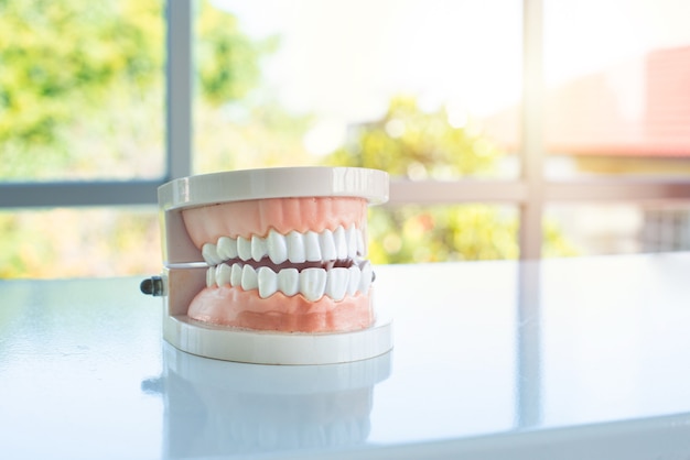 Photo closeup for mock up of dental circular bridge