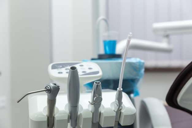 Closeup of a modern dentist tools burnishers