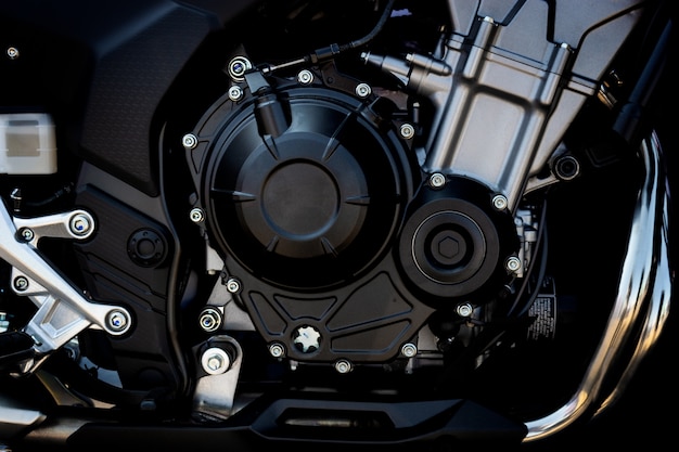 Closeup motorcycle engine 