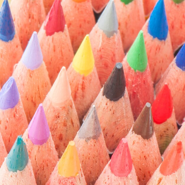 Closeup multicolor pencil