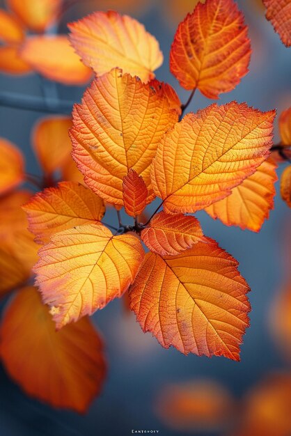 Closeup of multicolored autumn foliage