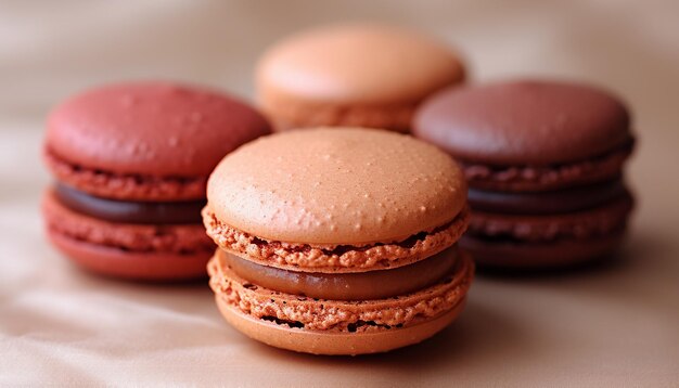 Closeup of multicolored macaroon