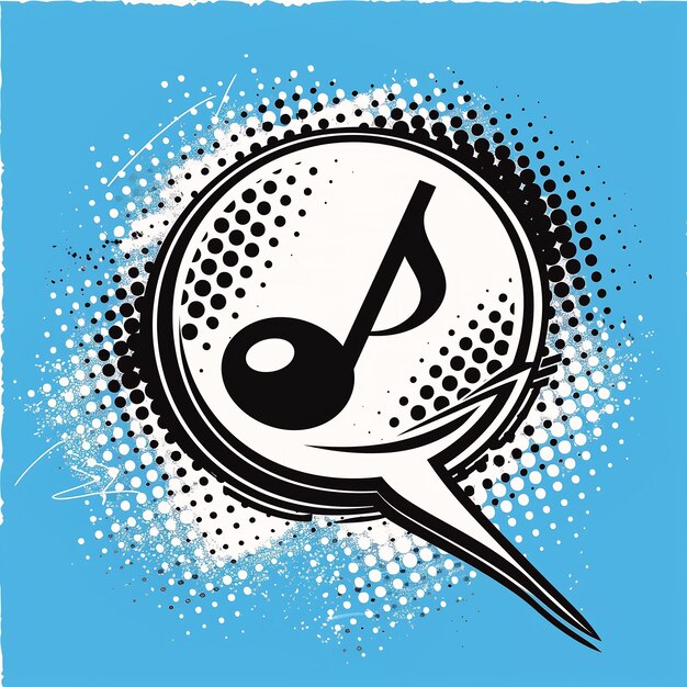 Photo closeup music note speech bubble soul caliber sticker pop punk white blue