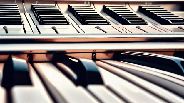 Foto un primo piano di un organo musicale