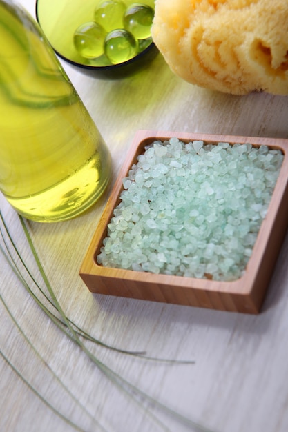 Closeup of natural bath salt