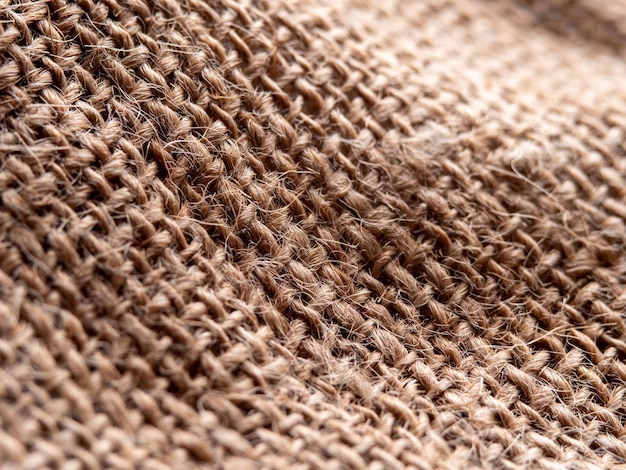 closeup natural rough woven burlap texture background