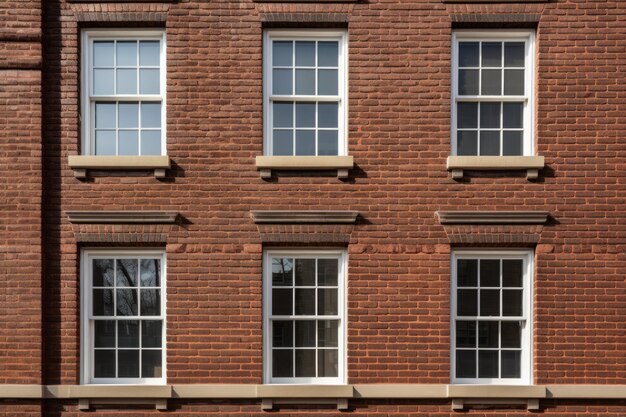 Closeup of the neat brickwork of a georgian building