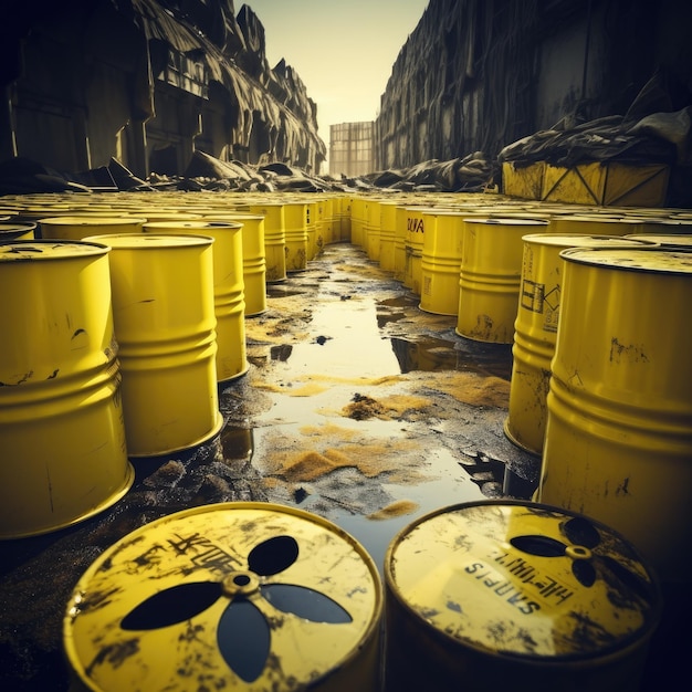 Closeup of a nuclear waste storage site