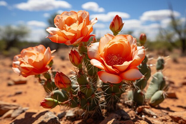 Photo closeup_of_a_blooming_cactus_in_a_desert_l_40jpg