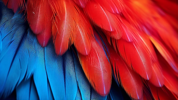 Фото Крупный снимок красочного попугая перья попугая