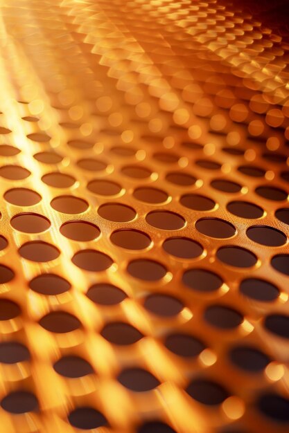 写真 closeup of a metal grate with circles generative ai