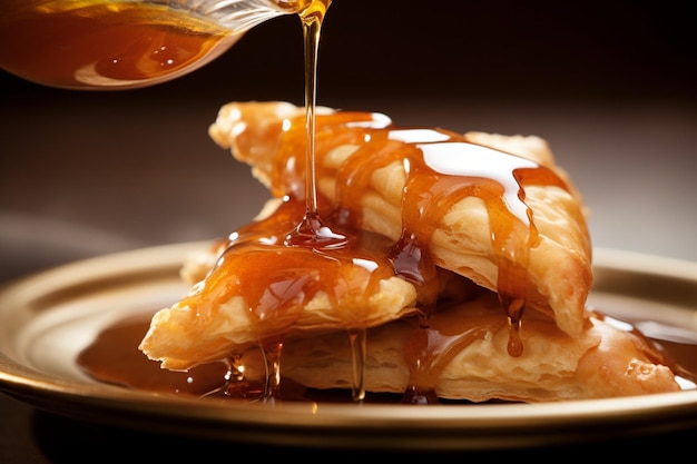 写真 closeup of a samosa being served with a sprinkle of crushed red pepper flakes