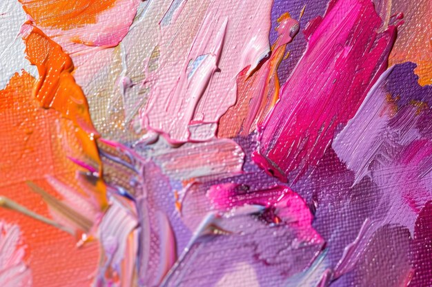 Фото Клоуз-ап абстрактной грубой красочной многоцветной художественной живописи текстуры ai генеративной