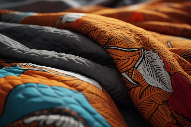 Фото Близкий взгляд на африканскую ткань, используемую в дизайне generative ai