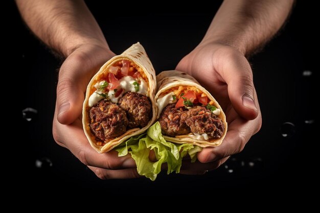 Foto close_of_hands_wrapping_a_falafel_wrap_in_a_pita_p_162_block_0_1jpg