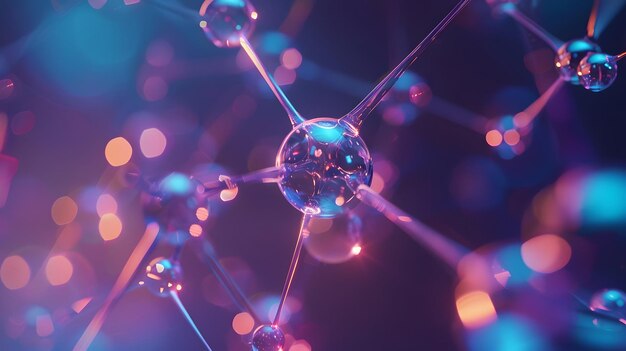 사진 홀로그램 3d 분자 구조의 클로즈업