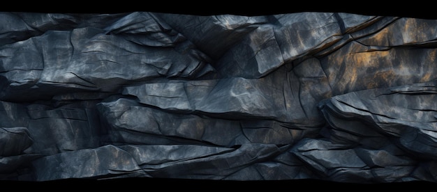Фото Клоуз-ап текстурированного скального лица на черном фоне, созданный с помощью генеративной технологии искусственного интеллекта