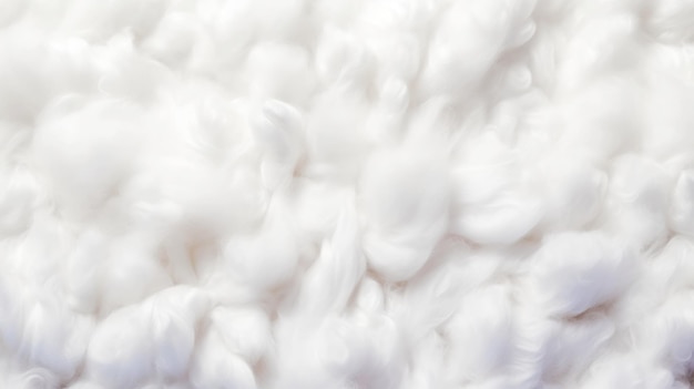 写真 白い毛深い綿の背景のクローズアップ 抽象的な豪華なワッティングの雲の質感 生成的なai