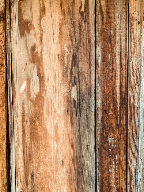 Closeup on old damaged wooden boards wall texture background