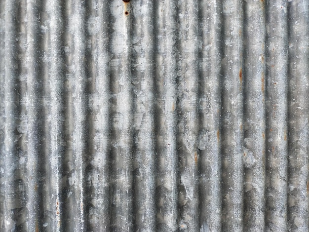 Photo closeup old and rusty corrugated zinc sheet wall grunge background metal texture