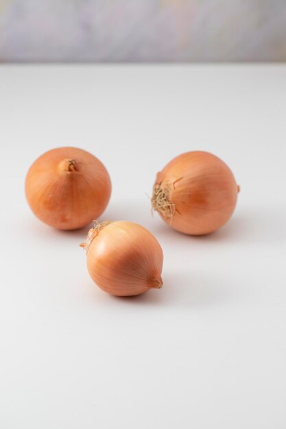 Closeup onion on a white background