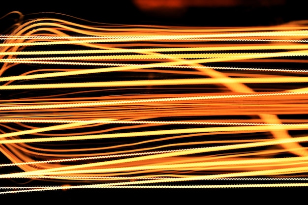 Closeup of an orange neon lamp lights