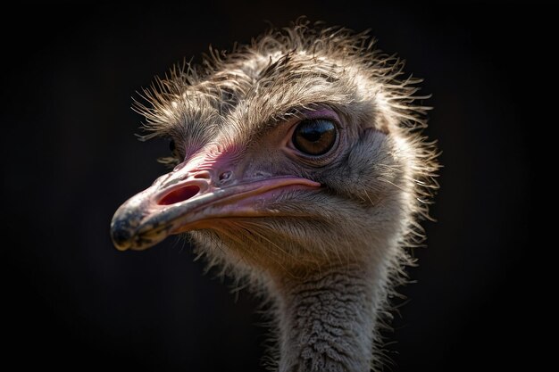 Photo closeup of an ostrichs expressive face