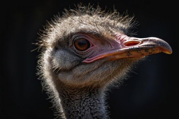 Photo closeup of an ostrichs expressive face