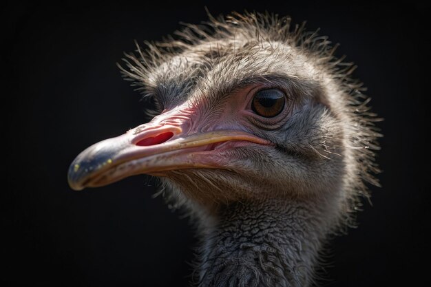 Photo closeup of an ostrichs expressive face