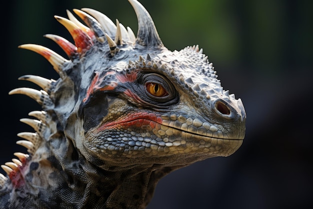 CloseUp of Pachycephalosaurus Natural light Generative AI