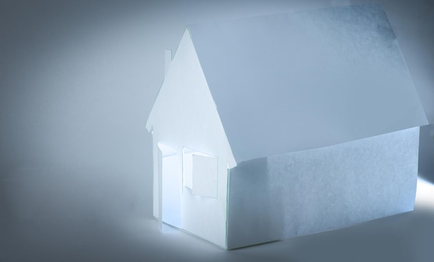 Closeup of a paper house for the paper background