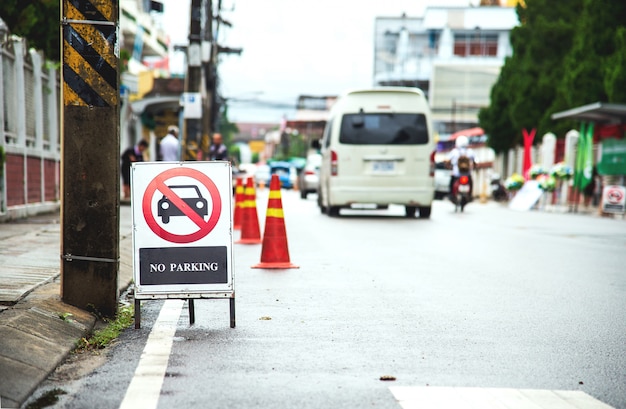 Closeup on parking sign 