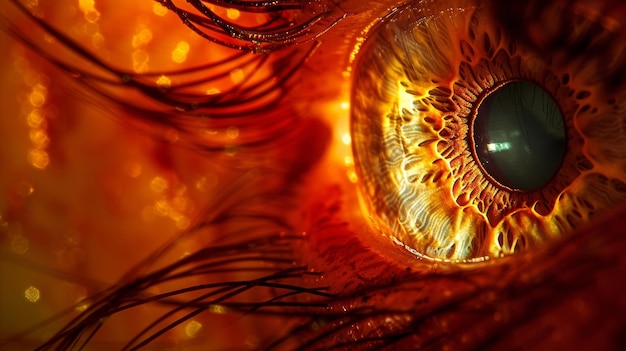 患者の網膜スキャンのクローズアップは 眼の複雑な層と構造を チームとして示しています