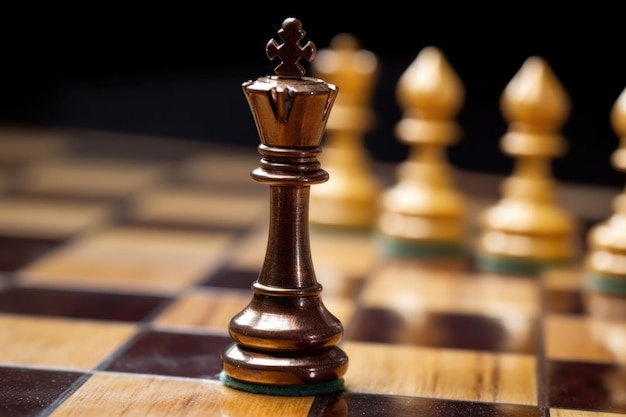 A closeup of a pawn capturing the queen in chess