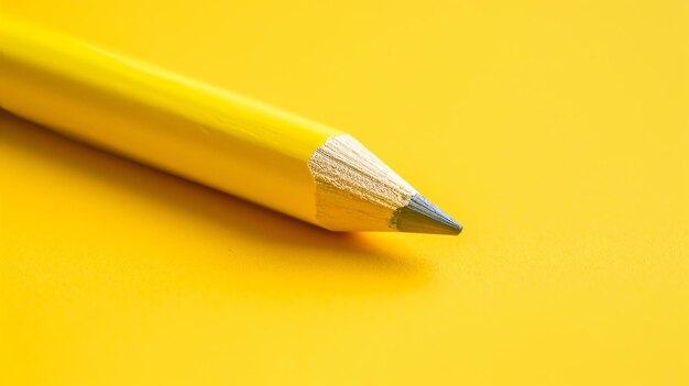 CloseUp of Pencil on Yellow Background