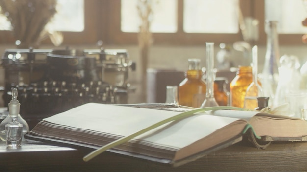 Closeup of a perfumer's workplace premium photo