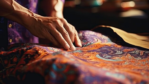 Foto close-up di una persona che fa il batik batik