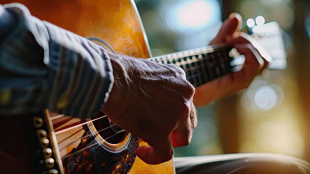 CloseUp of Person Playing Guitar